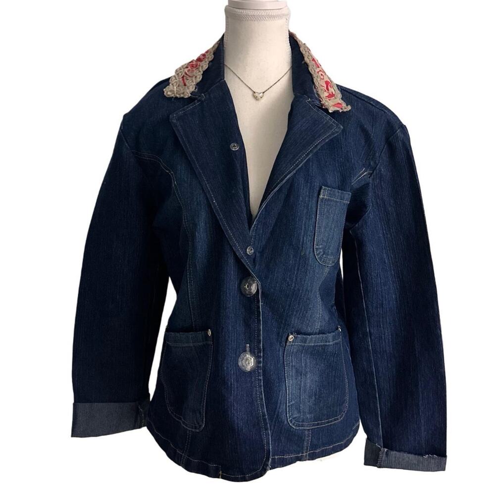 Erica Brooke Collection Denim Embroidered Vintage Size XL Women’s Jacket